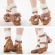 Iris Corolla Tulips Chunky Heel Shoes(Reservation/6 Colours/Full Payment Without Shipping)